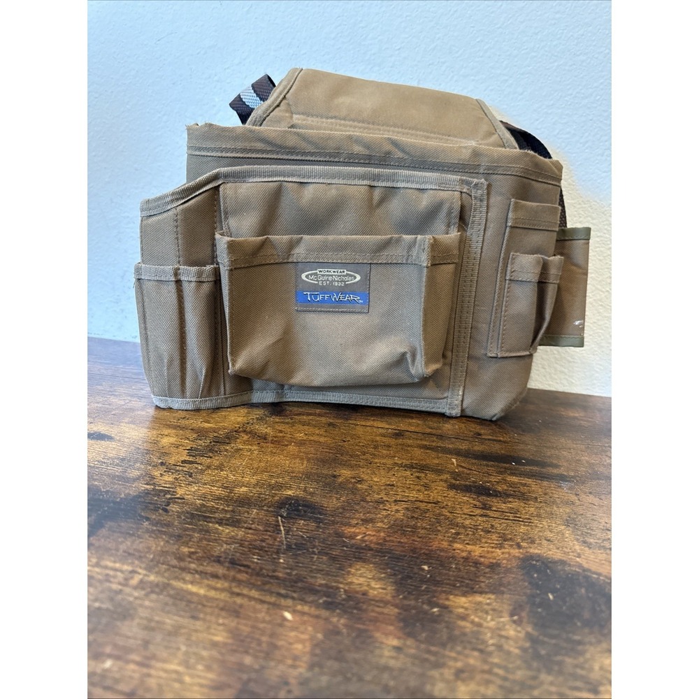 McGuire-Nicholas TuffWear Tool Belt Multi-Pocket Utility Pouch Canvas Brown